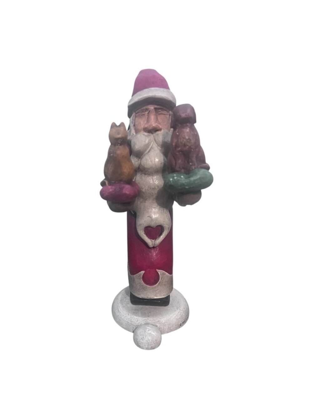 Demdaco Rhett Johnson Santa Birds Christmas Figurine Soon Would Be There Cat Dog